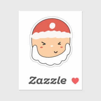 Cute Santa for Stationery Lover Custom Cut Sticker シール
