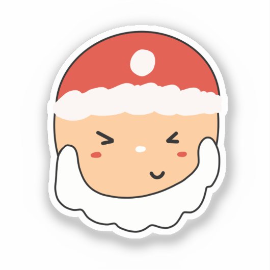Cute Santa for Stationery Lover Custom Cut Sticker シール (正面)