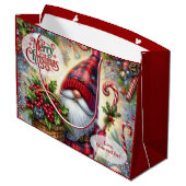 Cute Santa Gnome Christmas ラージペーパーバッグ (裏面アングル)