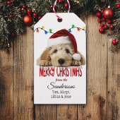 Cute Santa Goldendoodle Christmas ギフトタグ
