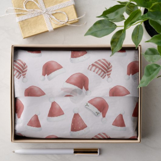 Cute Santa Hat for Girls Soft Pink Christmas 薄葉紙 (ギフト)