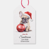 Cute Santa Hat French Bulldog Christmas ギフトタグ (裏面)