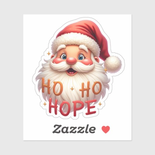 Cute Santa “Ho Ho Hope” Sticker シール (シート)
