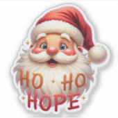 Cute Santa “Ho Ho Hope” Sticker シール (正面)