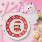 Cute Santa Holiday Paper Plate ペーパープレート (パーティー)