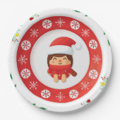 Cute Santa Holiday Paper Plate ペーパープレート (正面)