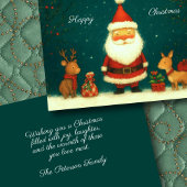 Cute Santa Illustration with Animals カード