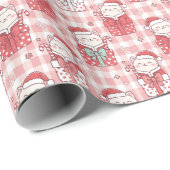 Cute Santa Kitty Parade Christmas Kawaii Cat Gift ラッピングペーパー (ロールコーナー)