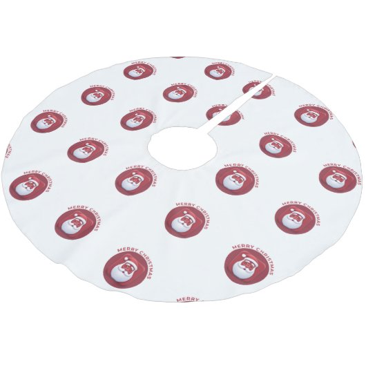 Cute Santa Merry Christmas ブラッシュドポリエステルツリースカート (アングル)