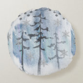 Cute Santa & Mrs. Claus Merry Christmas Greeting ラウンドクッション (裏面)