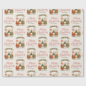 Cute Santa Reindeer Name Merry Christmas Gift ラッピングペーパー (フラット)