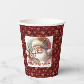 Cute Santa & Rudolph Christmas Party Paper Cup 紙コップ (正面)