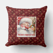 Cute Santa Rudolph Christmas Pillow Cozy Holiday  クッション (正面)