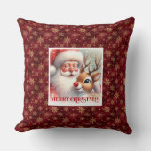Cute Santa Rudolph Christmas Pillow Festive Home   クッション (正面)