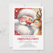 Cute Santa Rudolph Christmas Winter Wonderland  招待状 (正面)