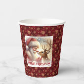 Cute Santa Rudolph Cups for Kids Christmas Party 紙コップ (正面)