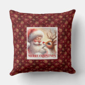 Cute Santa Rudolph Holiday Pillow Merry Christmas  クッション (裏面)