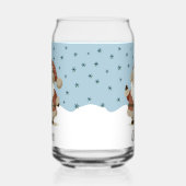 Cute Santa Snowflakes Kids Name ガラス缶 (左)