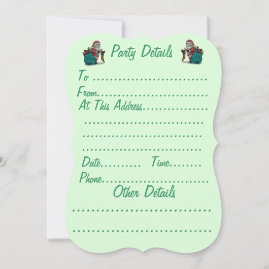 cute santa with sack getting ready for christmas 招待状 (裏面)