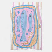 Cute Sardine Art キッチンタオル (縦)