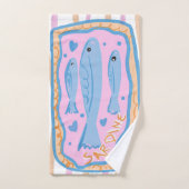 Cute Sardine Art バスタオルセット (ハンドタオル)