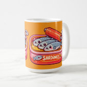 Cute Sardines Can Pink Orange コーヒーマグカップ (正面右)