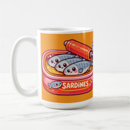 Cute Sardines Can Pink Orange コーヒーマグカップ