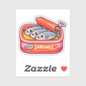 Cute Sardines Can Pink Orange シール (シート)