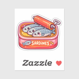 Cute Sardines Can Pink Orange シール