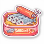 Cute Sardines Can Pink Orange シール (正面)