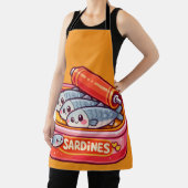 Cute Sardines Fish Cartoon エプロン (インサイチュ)