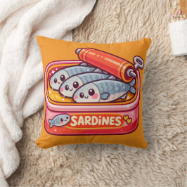 Cute Sardines Fish Cartoon クッション