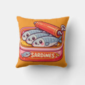 Cute Sardines Fish Cartoon クッション (裏面)