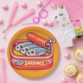 Cute Sardines Fish Cartoon ペーパープレート (パーティー)