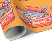Cute Sardines Fish Cartoon ラッピングペーパー (ロールコーナー)