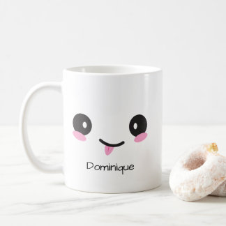 Cute Sassy Kawaii Face - Customizable Name Mug コーヒーマグカップ
