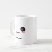 Cute Sassy Kawaii Face - Customizable Name Mug コーヒーマグカップ (正面左)