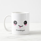 Cute Sassy Kawaii Face - Customizable Name Mug コーヒーマグカップ (左)