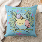Cute "Sassy Parrot Vibes" Tropical Decor Cushion クッション (ブランケット)