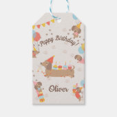 Cute Sausage Dog Birthday Party Puppy ギフトタグ (正面)