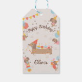 Cute Sausage Dog Birthday Party Puppy ギフトタグ (裏面)