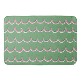 Cute Scallop Green and Pink Bath Mat バスマット