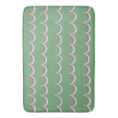 Cute Scallop Green and Pink Bath Mat バスマット (正面縦)