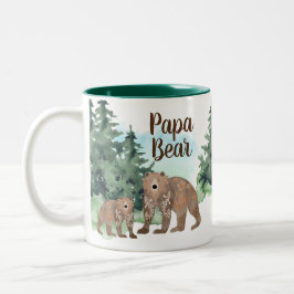 Cute Scandi Bears Woodland Forest Papa Bear ツートーンマグカップ