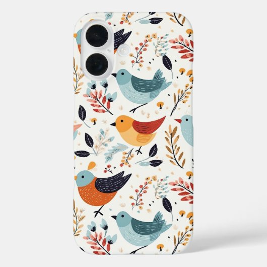 Cute Scandinavian Bird Folk Art Nature Case-Mate iPhoneケース (裏面)