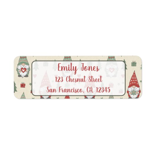 Cute Scandinavian Christmas Gnome   ラベル (正面)
