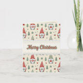 Cute Scandinavian Christmas Gnome Holiday Card –  シーズンカード (正面)