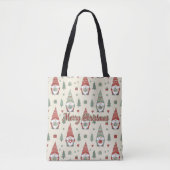 Cute Scandinavian Christmas Gnome Tote Bag トートバッグ (正面)