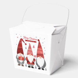 Cute Scandinavian Christmas Gnomes Favor Box フェイバーボックス