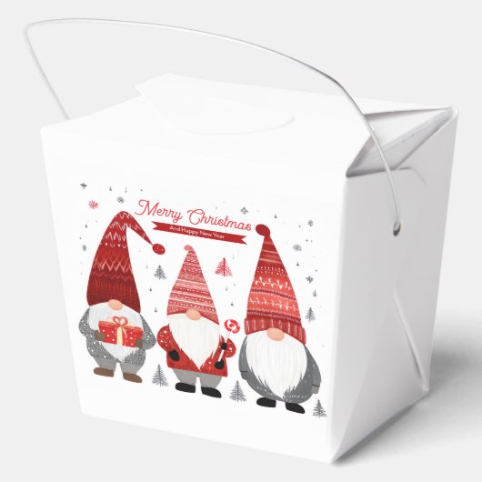 Cute Scandinavian Christmas Gnomes Favor Box フェイバーボックス (裏面)